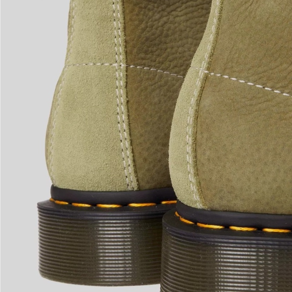 Men's Dr. Martens 1460 Tum Nubuck Leather Lace Up Boots, Sizes Mu Olive Size 14 - Picture 3 of 10